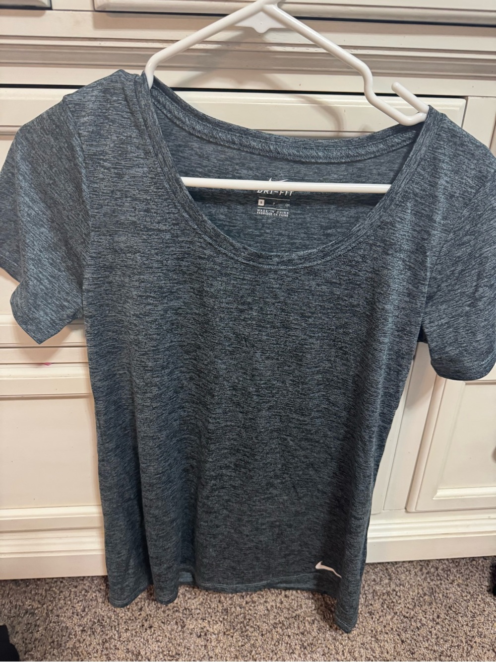 Nike Dri-FIT Heathered Dark Gray Short Sleeve Tee